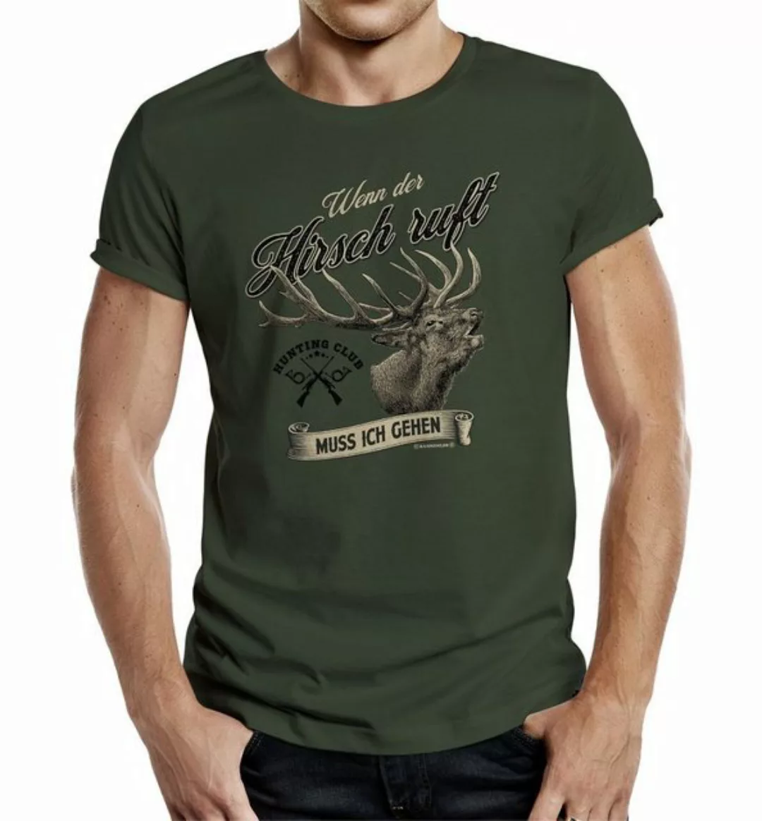 RAHMENLOS® T-Shirt als Geschenk für Jäger - wenn der Hirsch ruft günstig online kaufen
