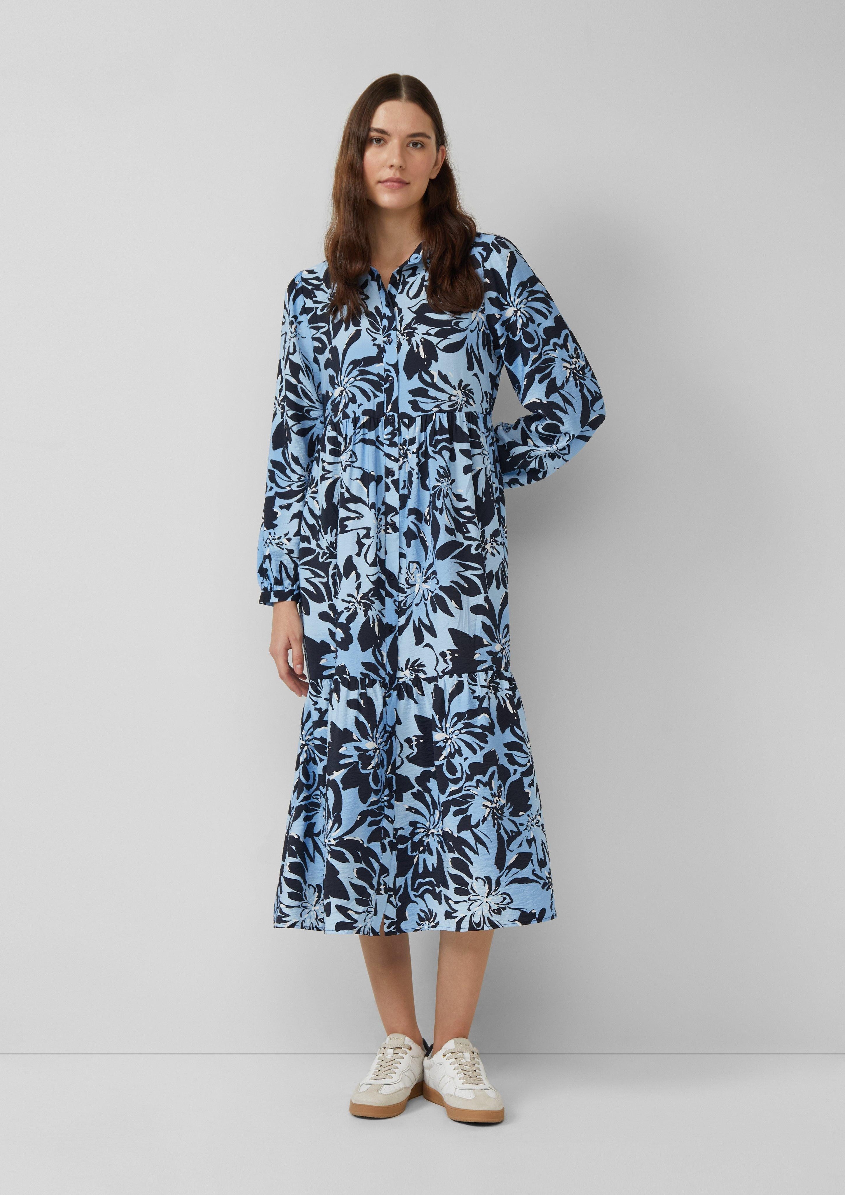 s.Oliver Maxikleid Strukturiertes Viskosemix-Kleid im A-Shape günstig online kaufen