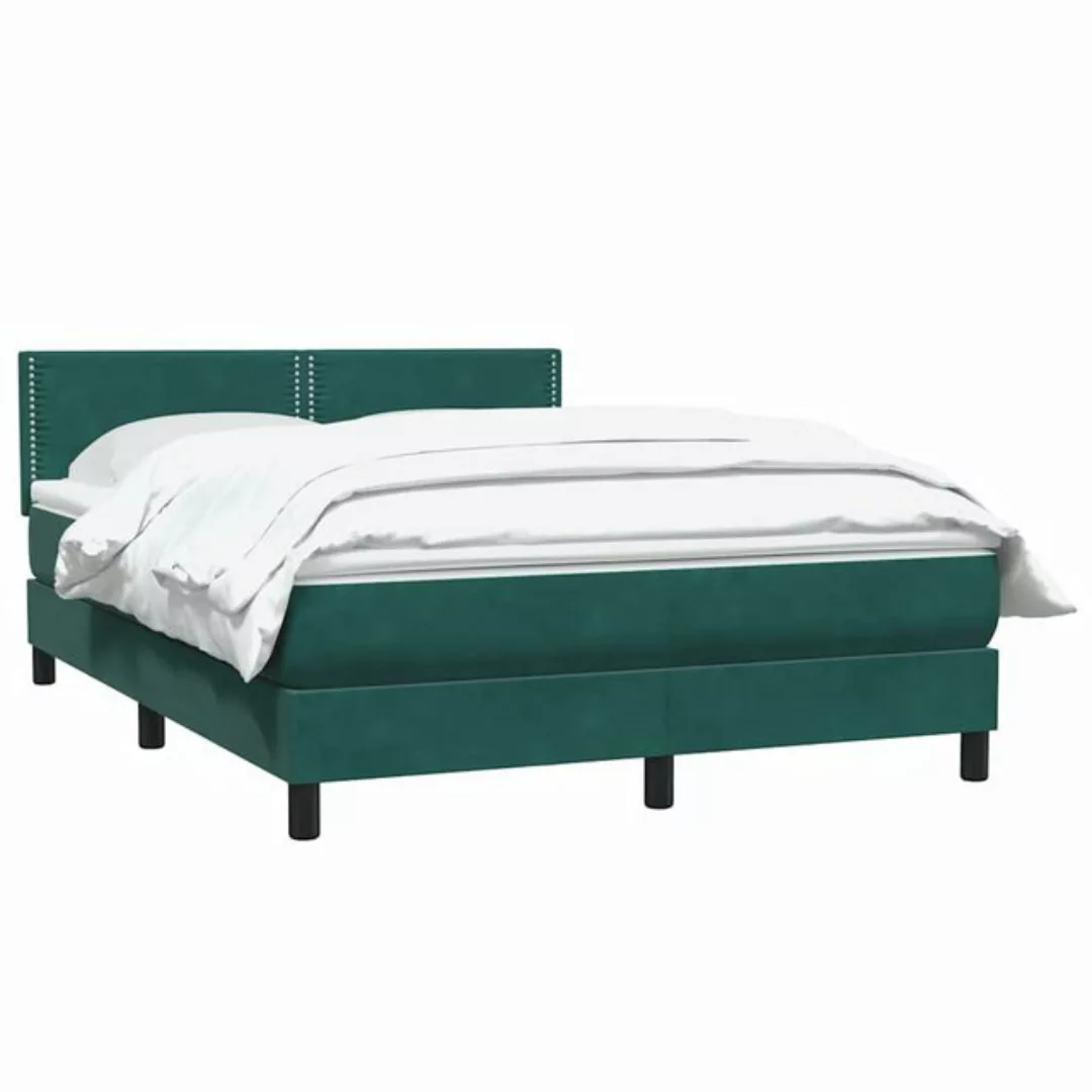 vidaXL Bett Boxspringbett mit Matratze Dunkelgrün 140x220 cm Samt günstig online kaufen