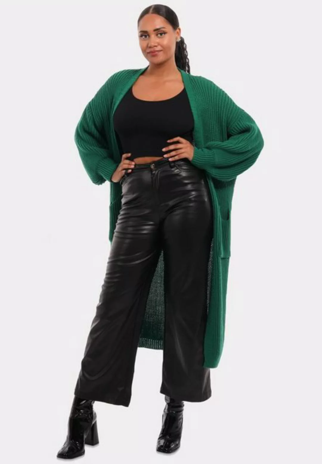 YC Fashion & Style Cardigan Basic Strickjacke Cardigan Verschlusslos in Uni günstig online kaufen