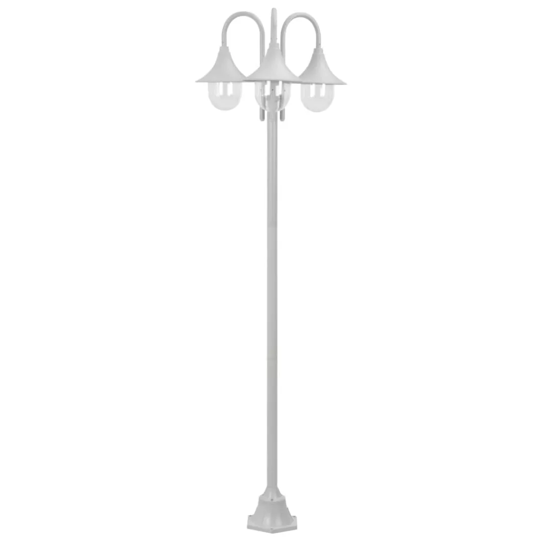 Garten-pollerleuchte E27 220 Cm Aluminium 3-laterne Weiß günstig online kaufen