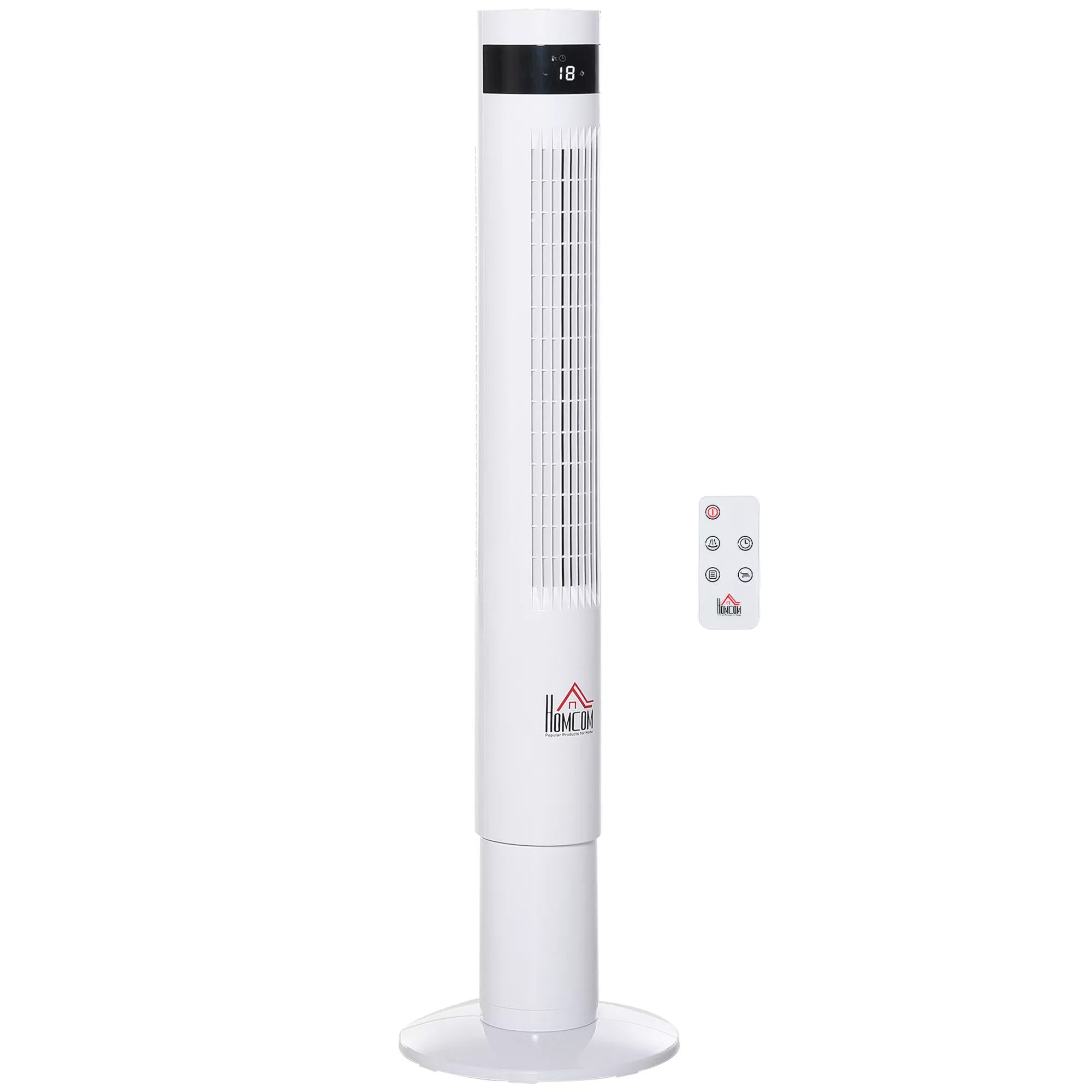 HOMCOM Turmventilator 110cm mit Fernsteuerung 85° oszillierend 50W 3 Modi & günstig online kaufen