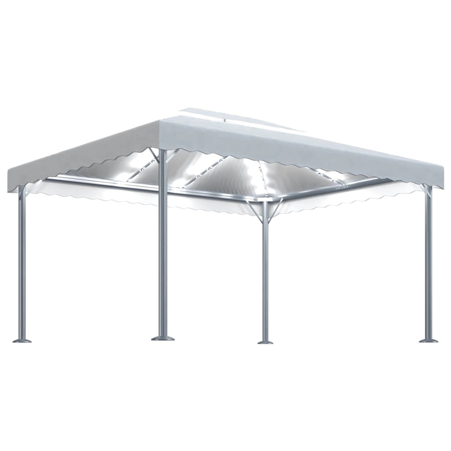 Pavillon Mit Lichterketten 400x300 Cm Creme Aluminium günstig online kaufen