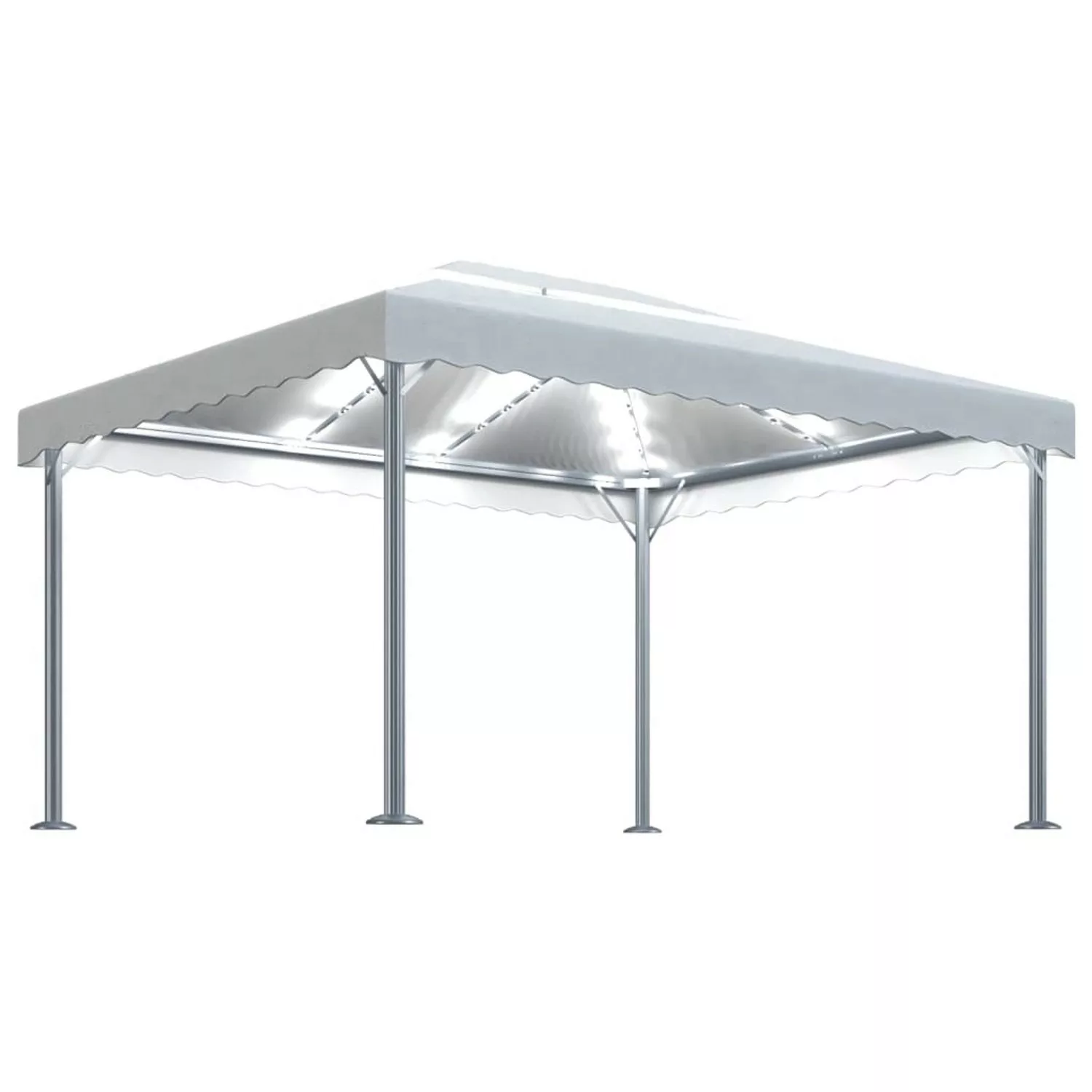 vidaXL Pavillon mit LED-Lichterkette 400x300 cm CremeWeiß Aluminium günstig online kaufen