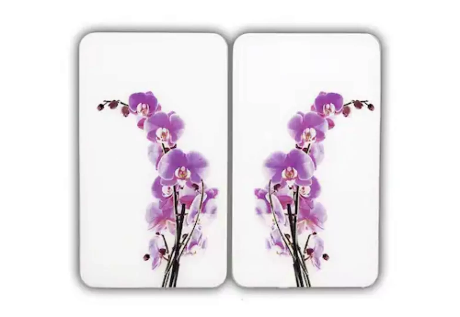 WENKO Herd-Abdeckplatte »Orchideenblüte«, (Set, 2 tlg.), kratzfest günstig online kaufen