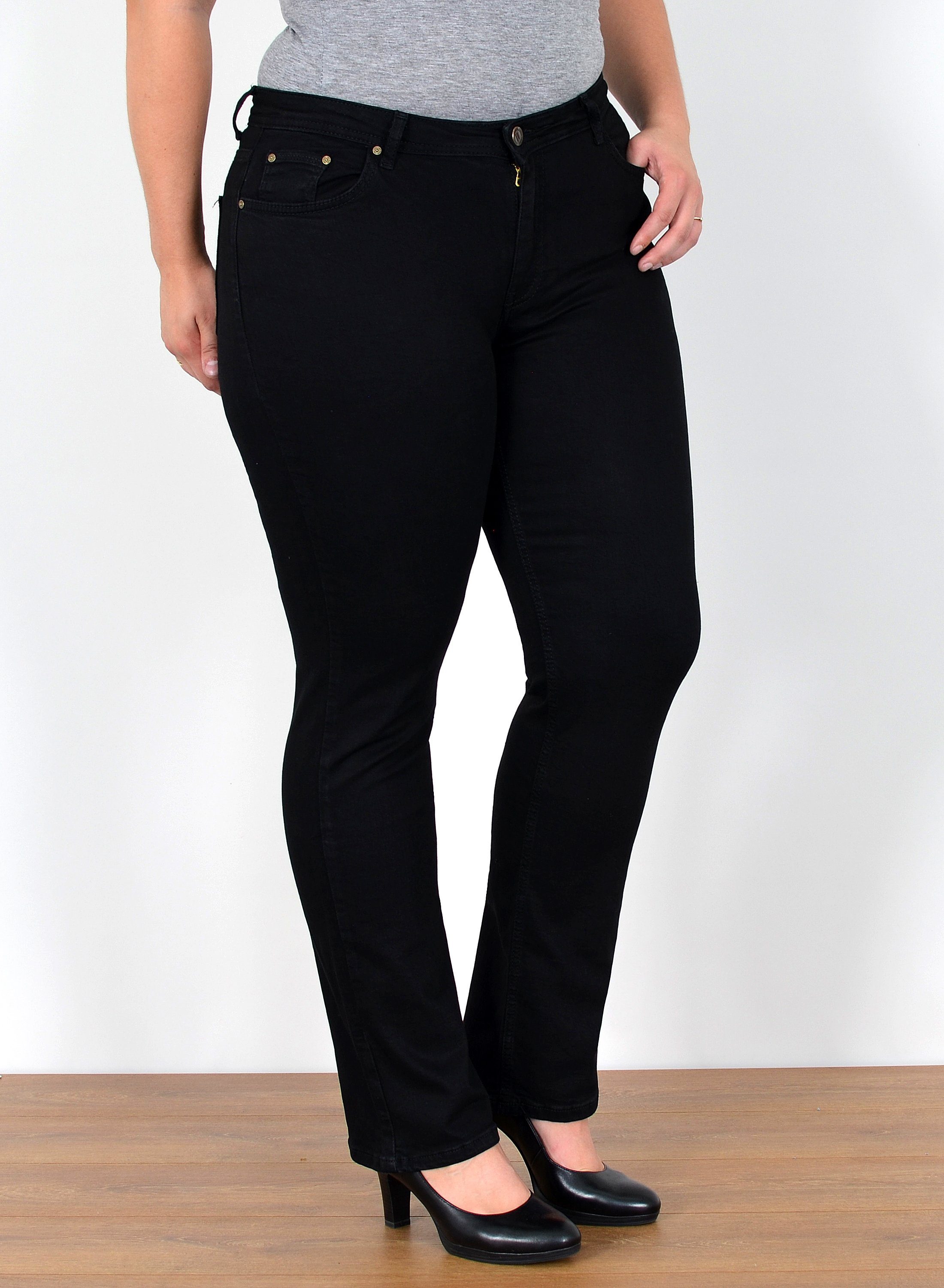 ESRA Straight-Jeans Damen Jeanshose Gerader Schnitt günstig online kaufen