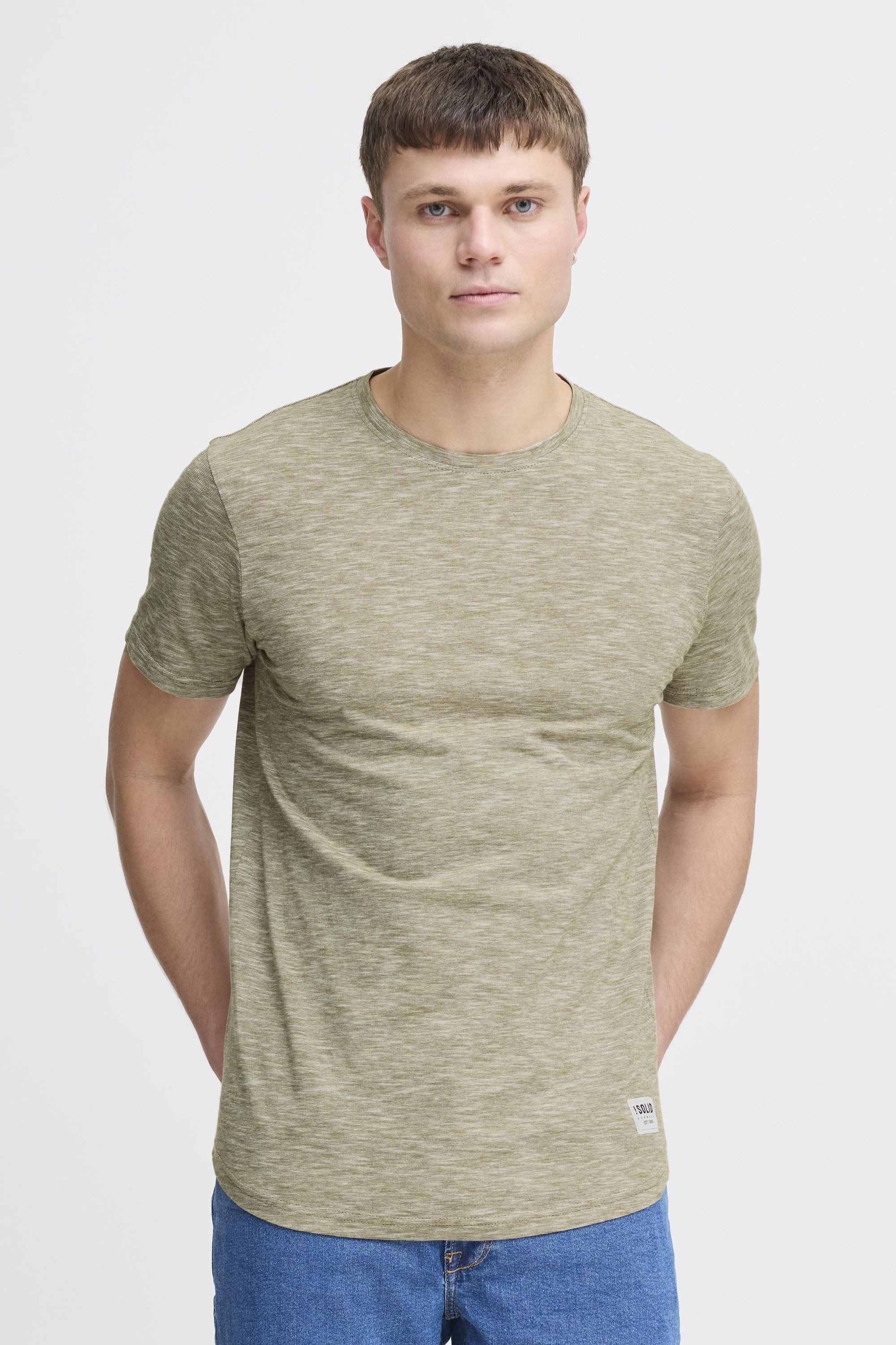 !Solid Rundhalsshirt SDFigos Kurzarmshirt mit Melierung günstig online kaufen