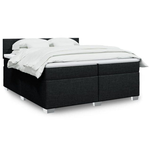 vidaXL Boxspringbett, Boxspringbett mit Matratze Hellgrau 200x200 cm Stoff günstig online kaufen