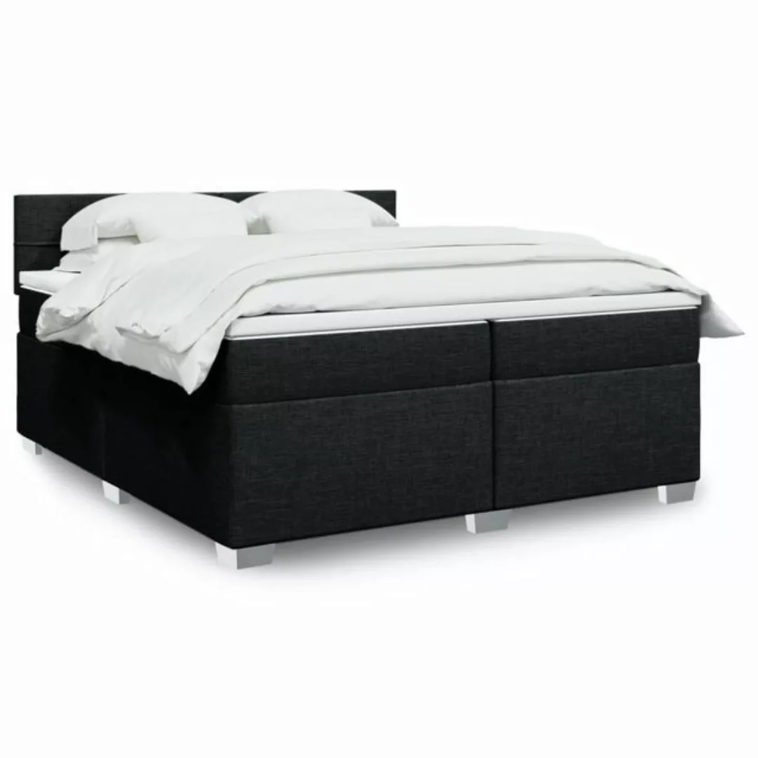 vidaXL Boxspringbett, Boxspringbett mit Matratze Hellgrau 200x200 cm Stoff günstig online kaufen