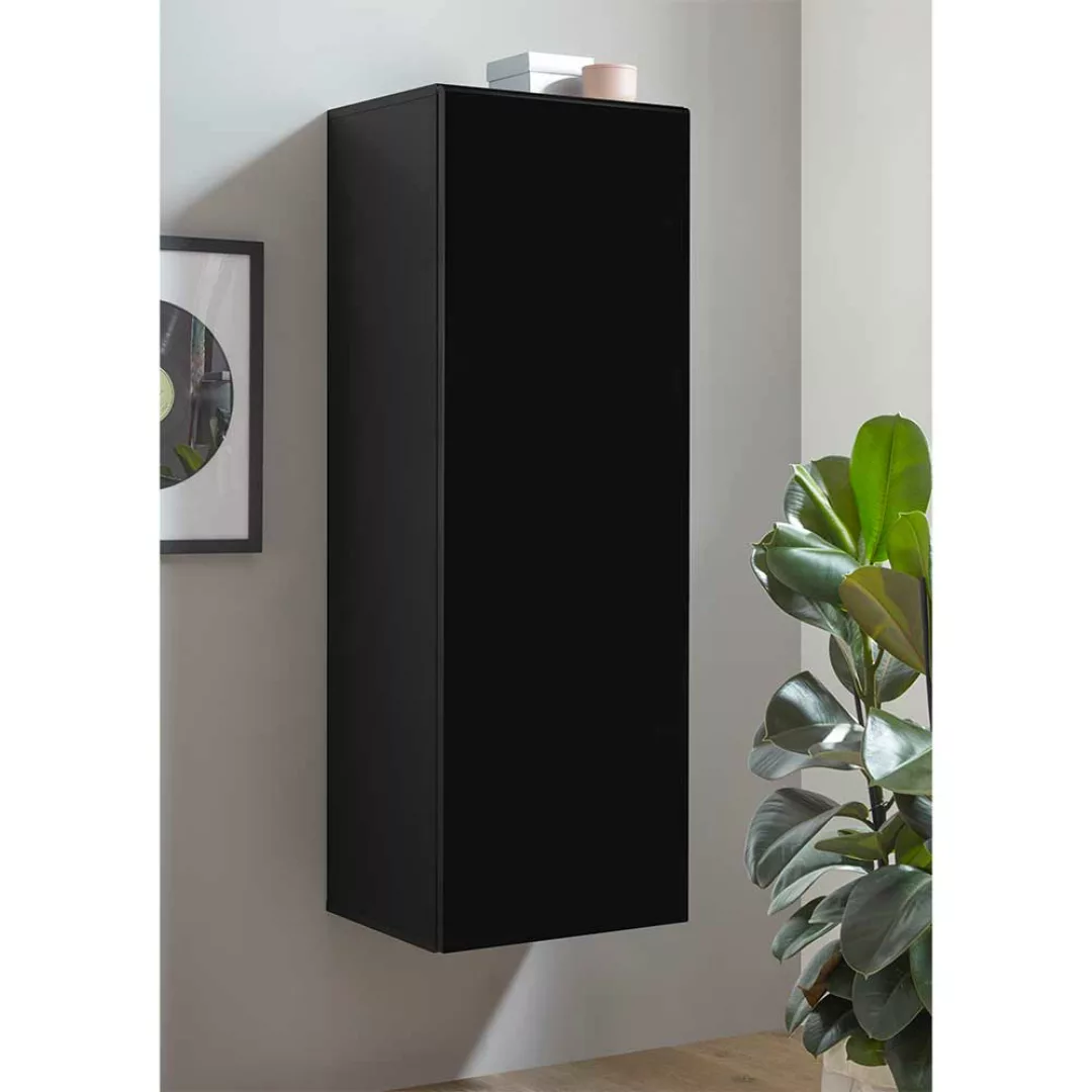 Wohnzimmer Schrank 45 cm breit Schwarz Hochglanz günstig online kaufen