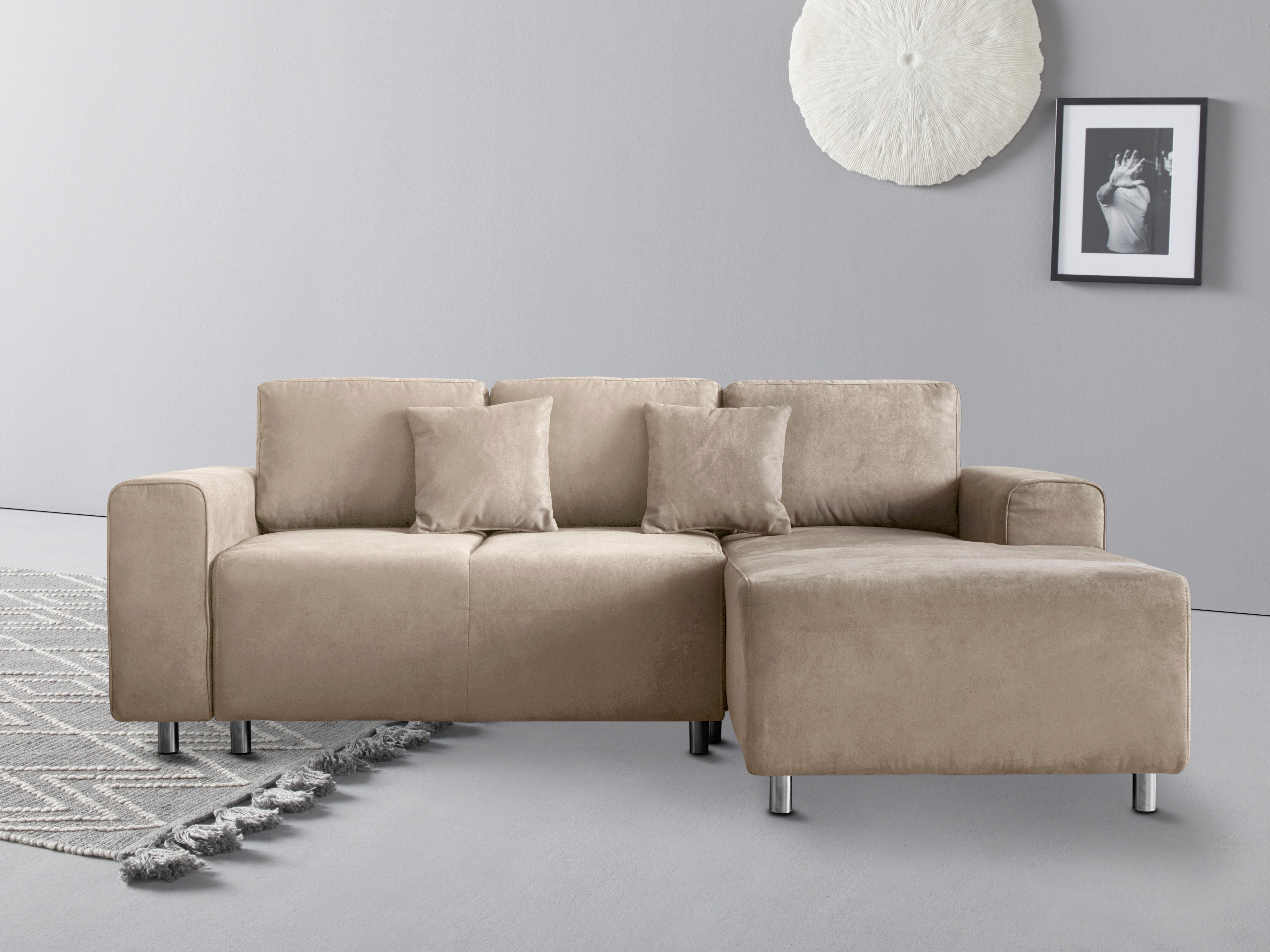 Home affaire Ecksofa "Györ", L-Form, wahlweise mit Bettfunktion und Bettkas günstig online kaufen