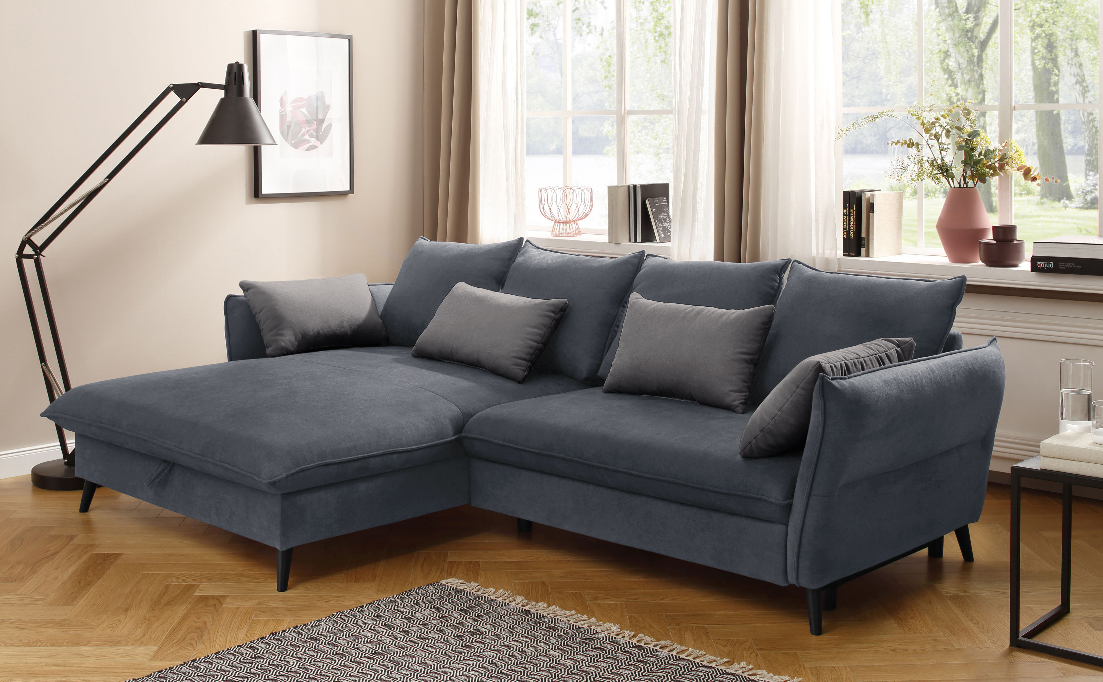 Home affaire Ecksofa »Tirano, moderne Optik, komfortabel, Breite 274cm,L-Fo günstig online kaufen