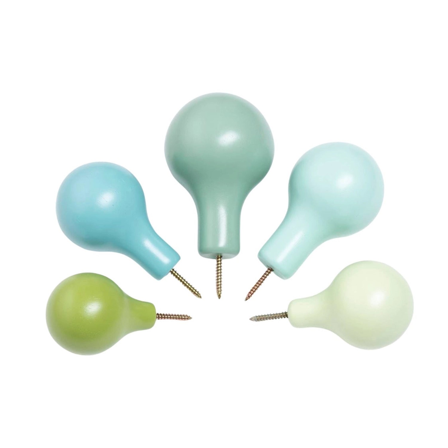 Terra Home Wandhaken Birnenform Grün Blau 5er Set günstig online kaufen