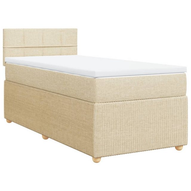 vidaXL Bett Boxspringbett mit Matratze Creme 80x200 cm Stoff günstig online kaufen