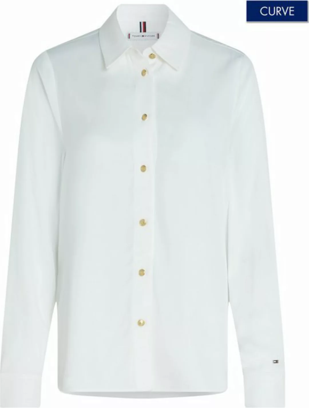 Tommy Hilfiger Curve Hemdbluse CRV GOLD BUTTON VISCOSE LS SHIRT in Großen G günstig online kaufen