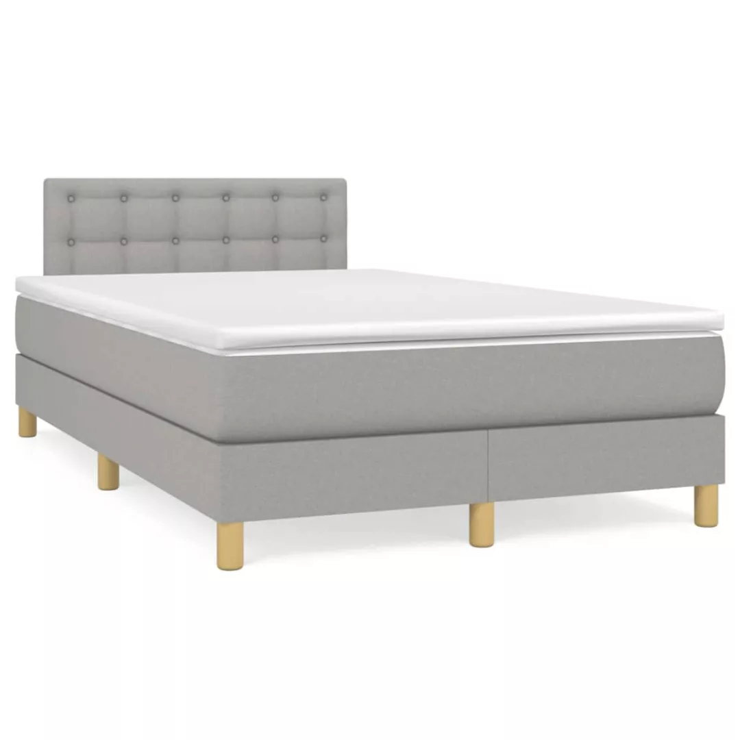 Vidaxl Boxspringbett Mit Matratze Hellgrau 120x200 Cm Stoff günstig online kaufen