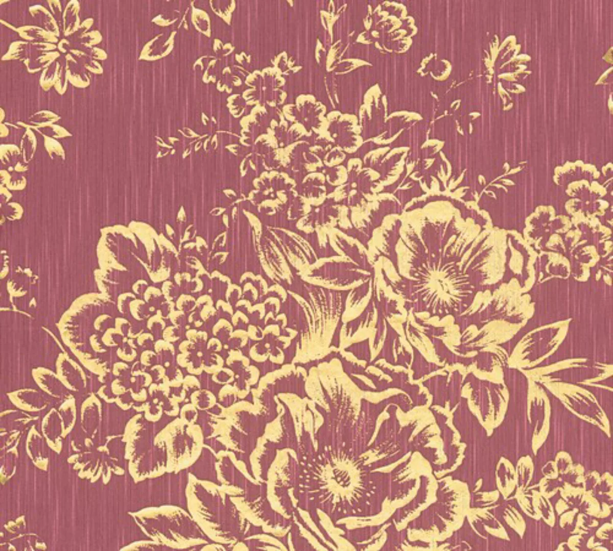 Bricoflor Textil Blumentapete Schwarz Gold Vlies Textiltapete mit Blumen im günstig online kaufen