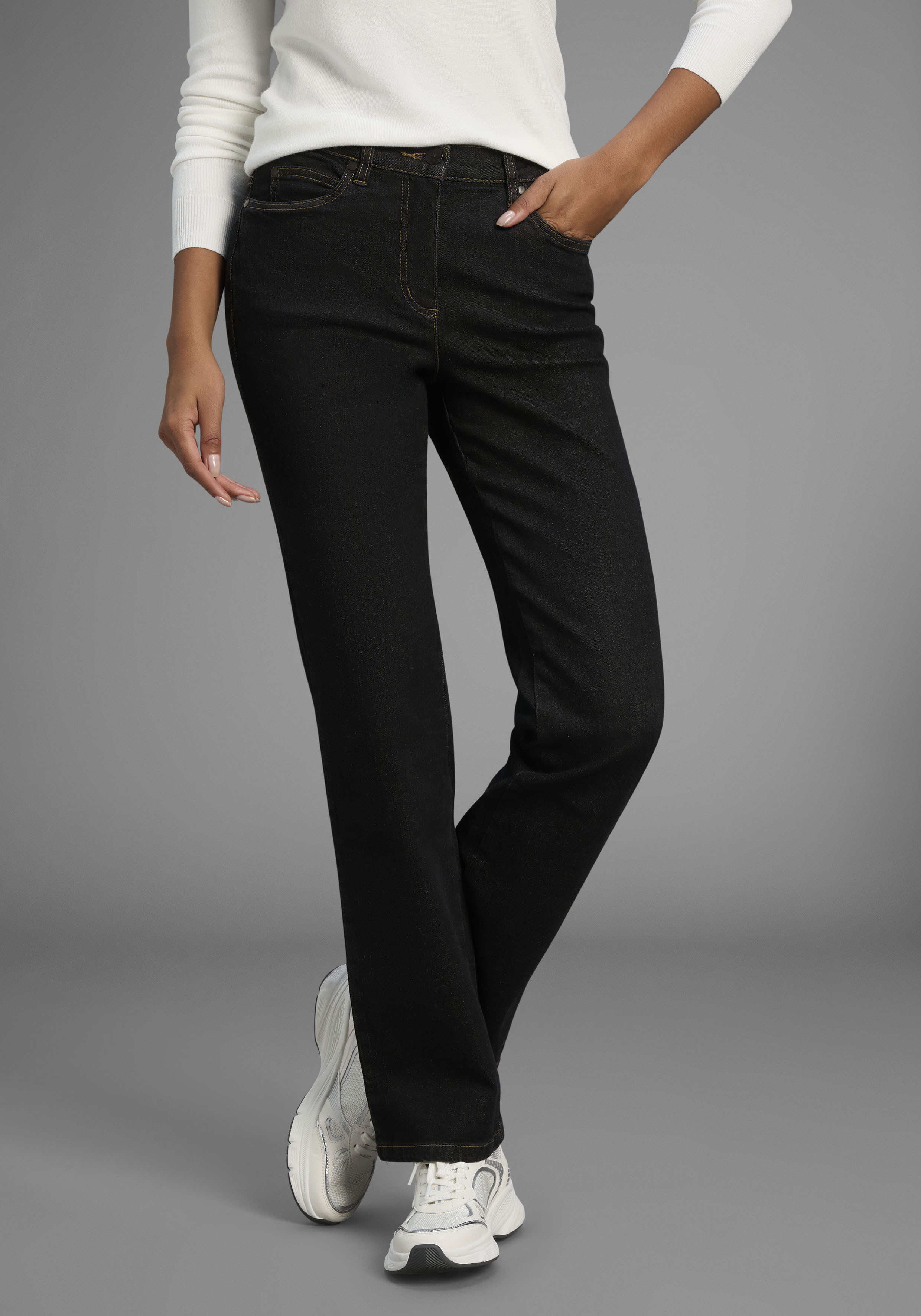 Arizona Gerade Jeans "Annett", bequeme Passform, 5-Pocket-Style, hohe Taill günstig online kaufen