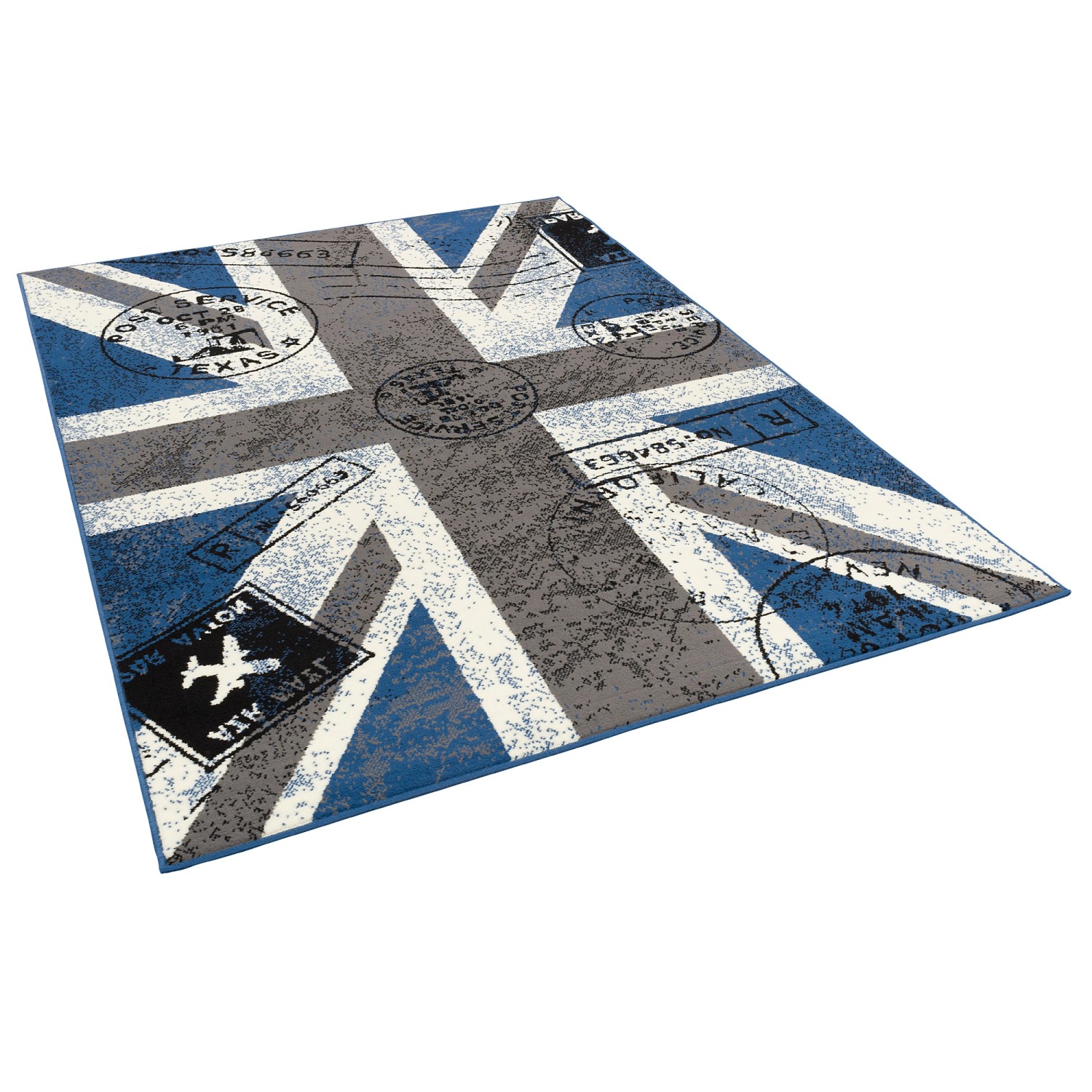Teppich Trendline Union Jack Grau Blau 140x200cm günstig online kaufen