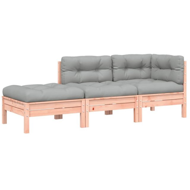 vidaXL Sofa, Gartensofa mit Kissen und Hocker 2-Sitzer günstig online kaufen