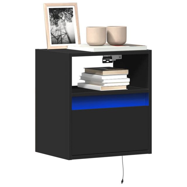 vidaXL TV-Schrank TV-Wandschränke mit LED-Beleuchtung 2 Stk. Schwarz 41x31x günstig online kaufen