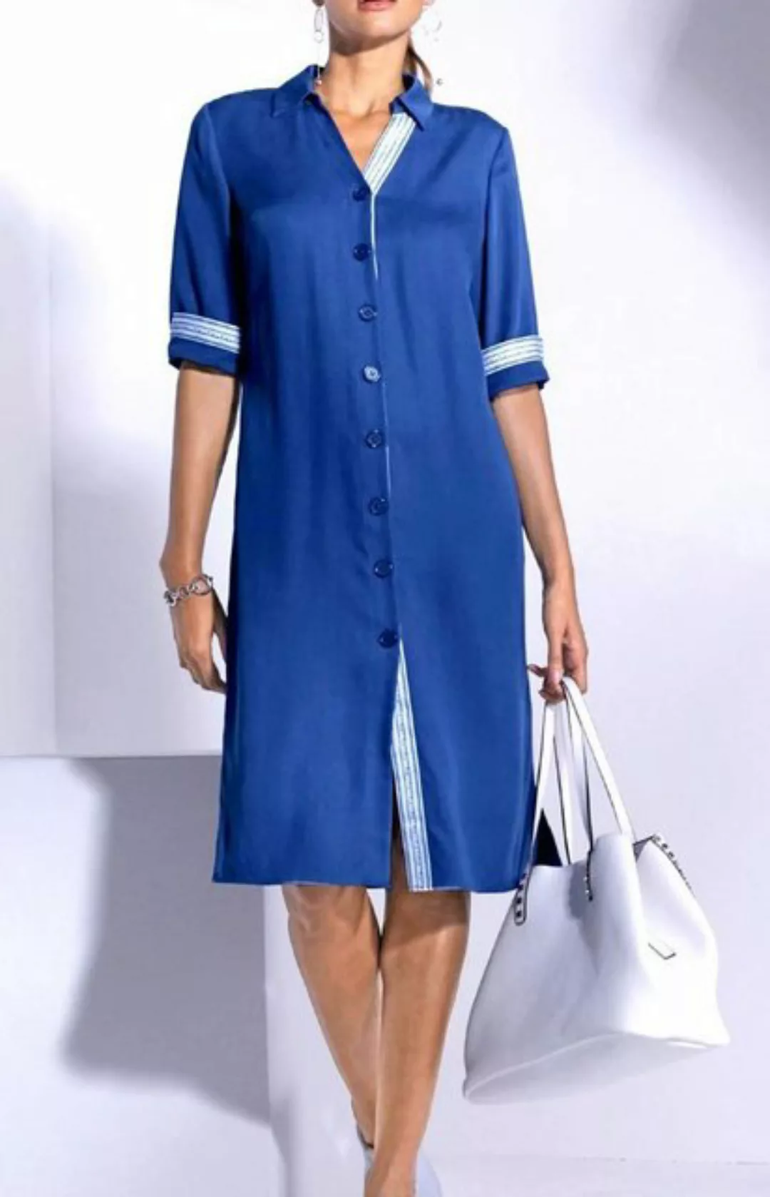 creation L Jerseykleid CRÉATION L Damen Blusenhemd-Kleid, royalblau günstig online kaufen