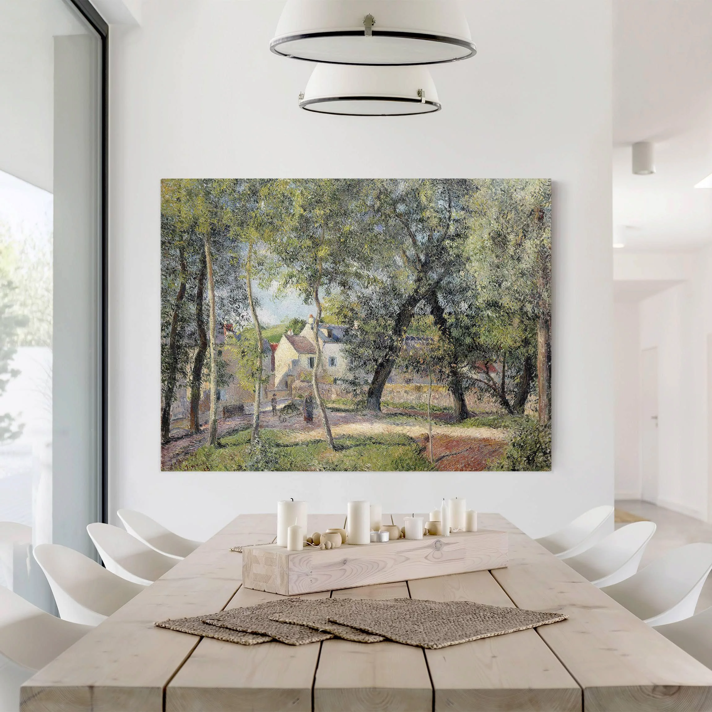 Leinwandbild Kunstdruck - Querformat Camille Pissarro - Landschaft bei Osny günstig online kaufen