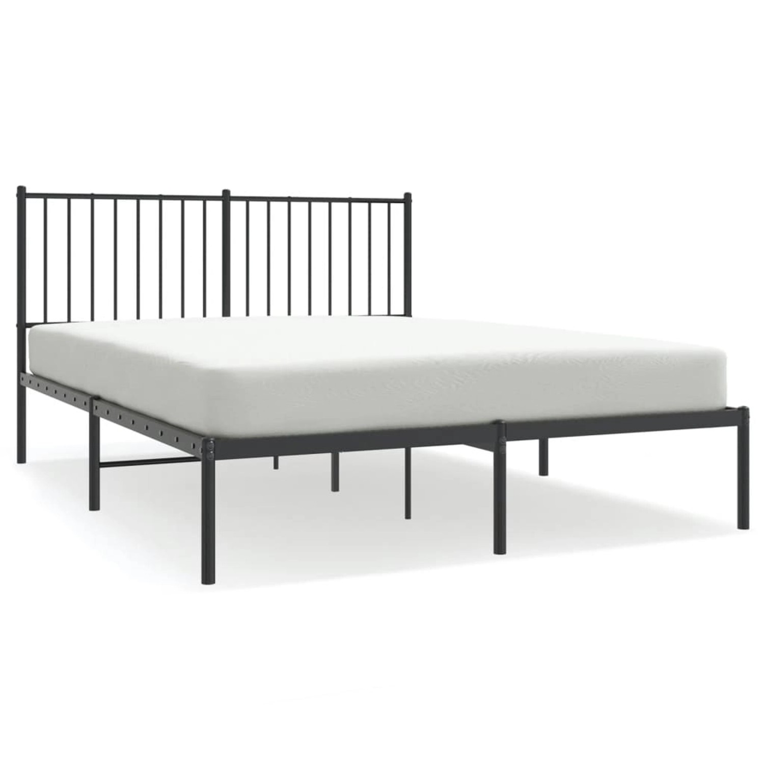 Vidaxl Bettgestell Mit Kopfteil Metall Schwarz 140x190 Cm günstig online kaufen