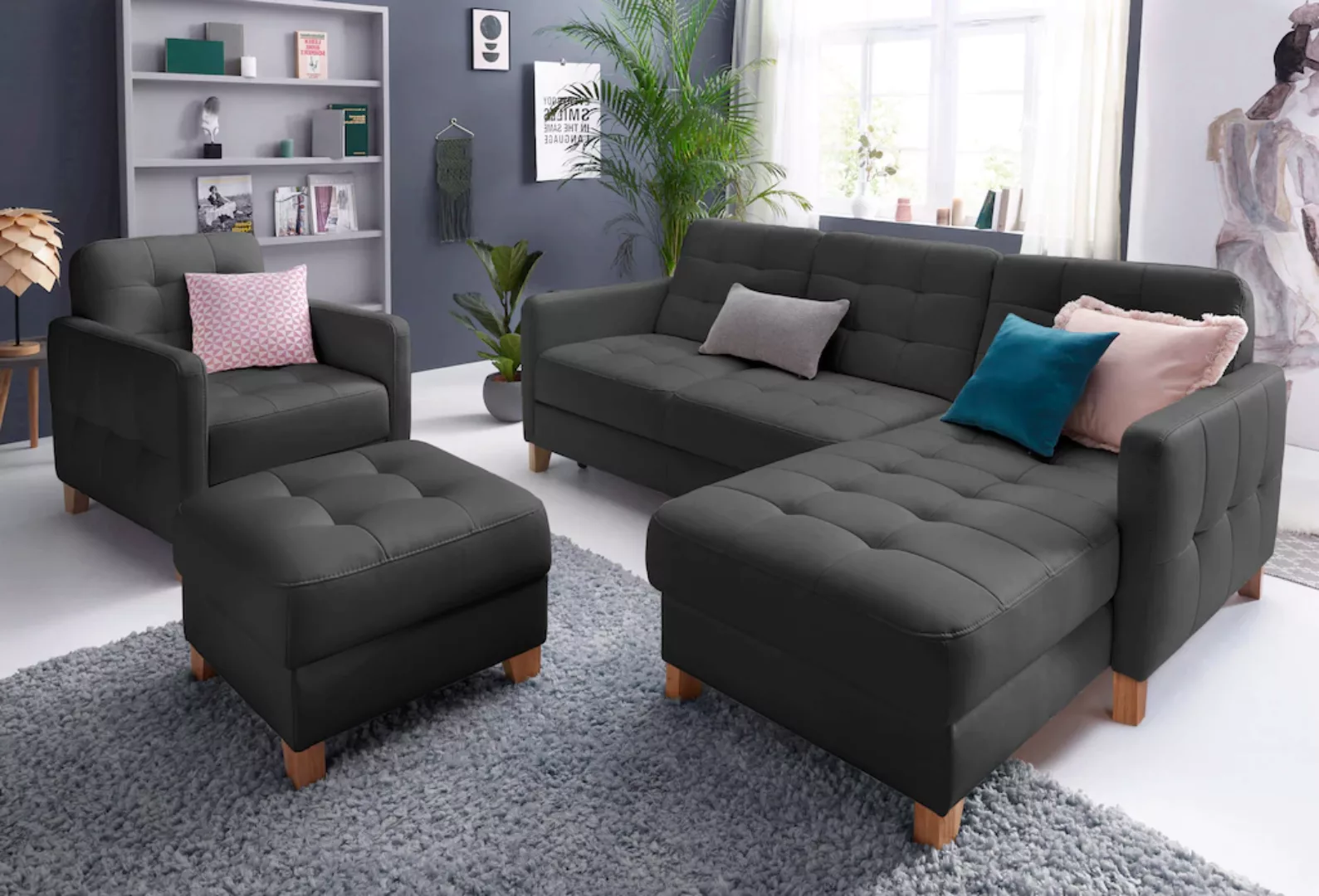 exxpo - sofa fashion Ecksofa Elio, wahlweise mit Bettfunktion, L-Form günstig online kaufen