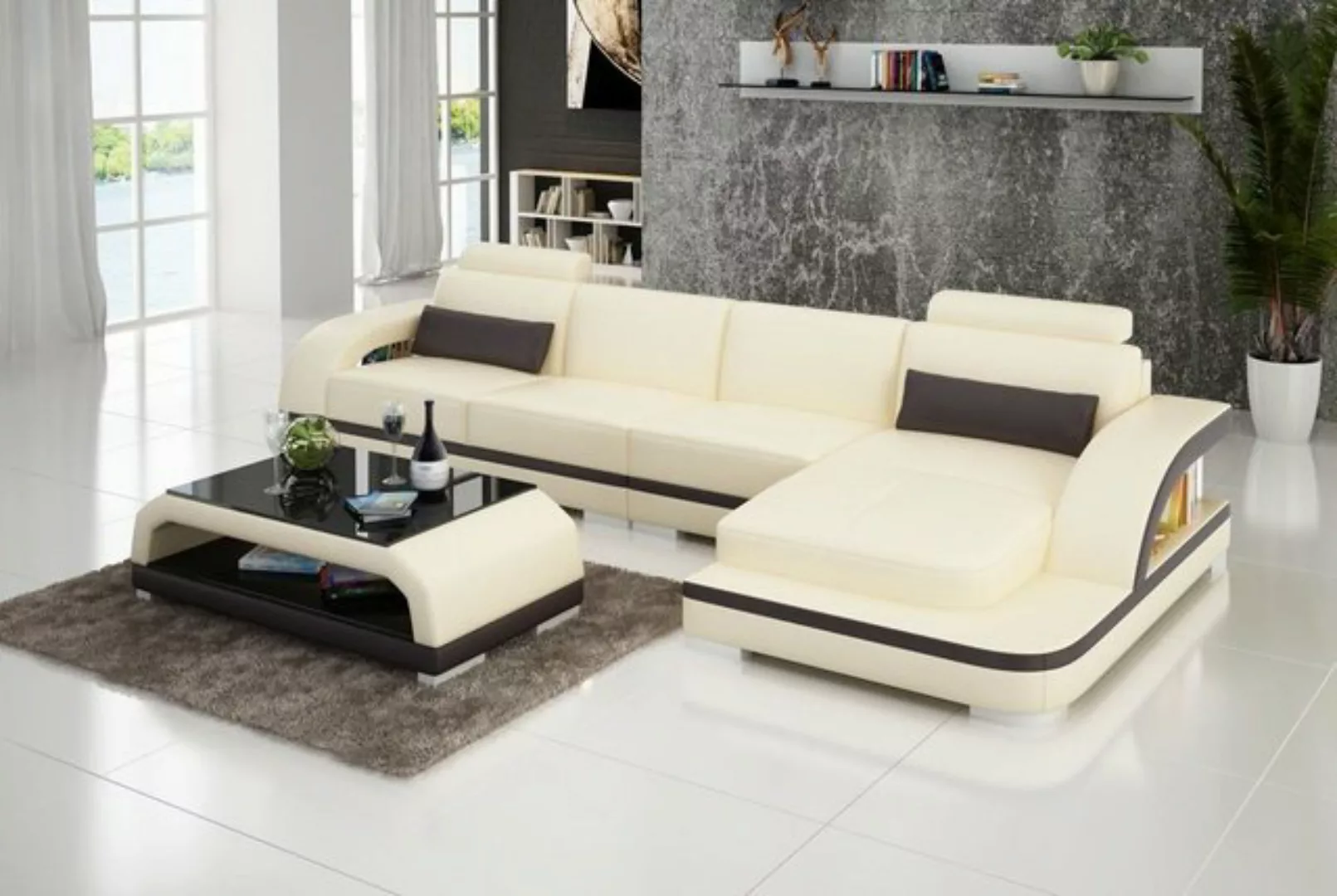 JVmoebel Ecksofa, Ledersofa L-Form Couch Wohnlandschaft Ecksofa Garnitur günstig online kaufen
