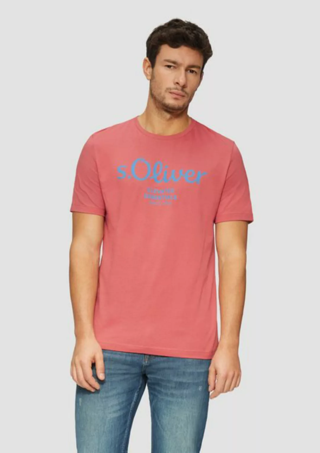 s.Oliver Kurzarmshirt T-Shirt mit Logo-Print Artwork günstig online kaufen