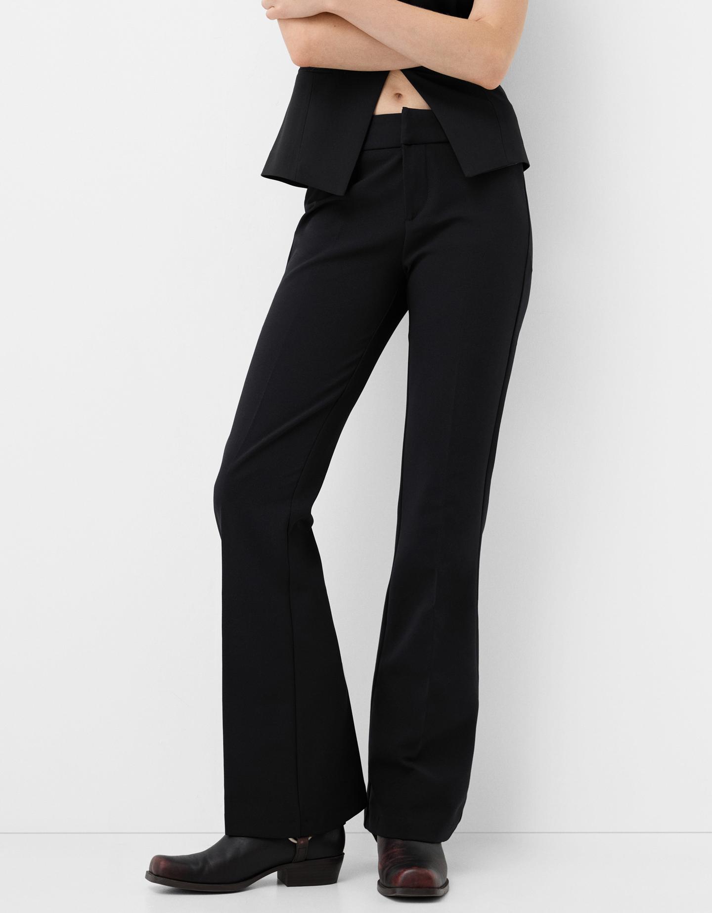 Bershka Tailoring-Schlaghose Damen 38 Schwarz günstig online kaufen