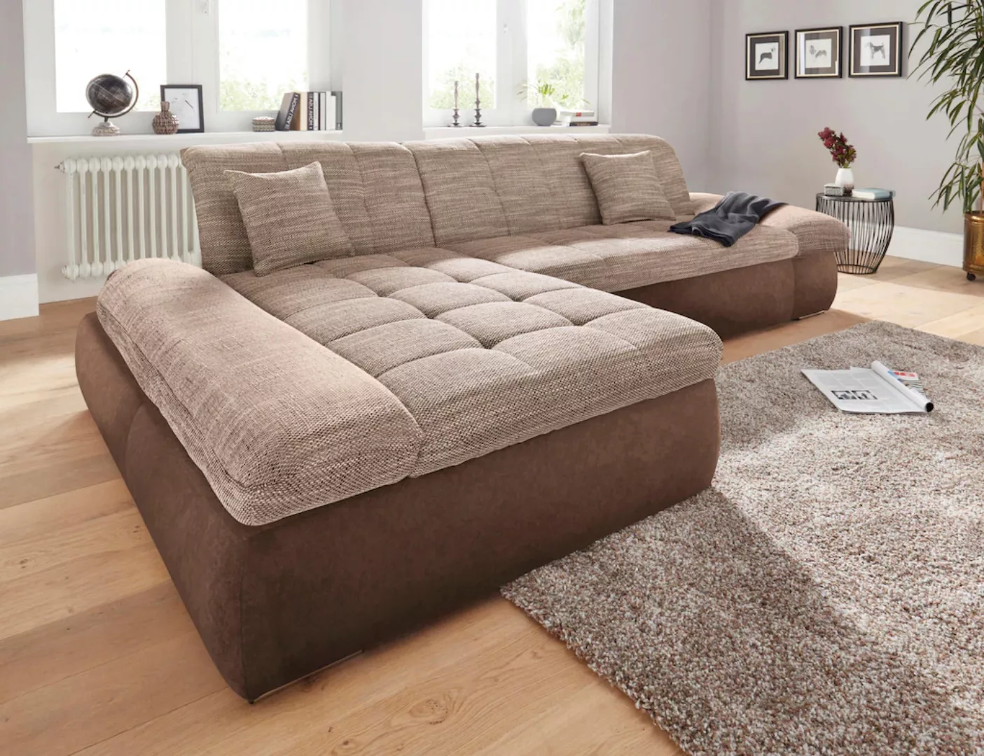DOMO collection Ecksofa "PB Moric wahlweise mit Bettfunktion + Armteilverst günstig online kaufen