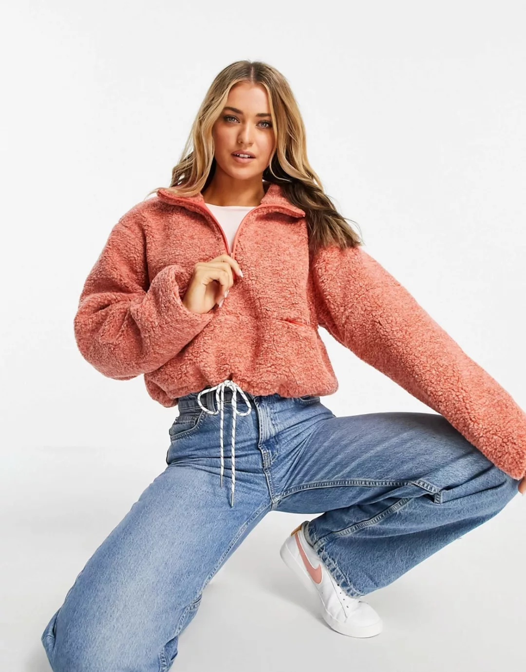 French Connection – Fleece-Jacke in Rosa günstig online kaufen