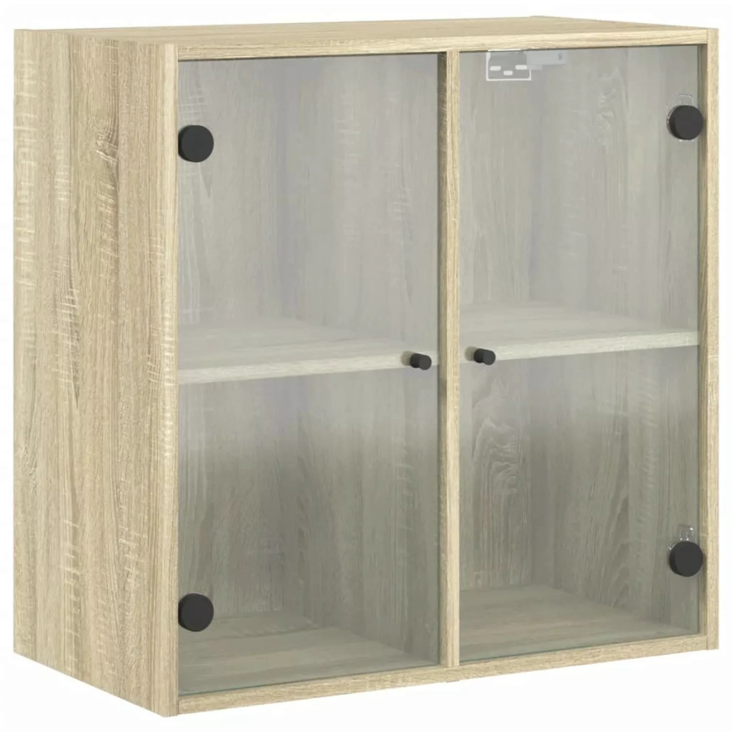 vidaXL Glashängeschrank Wandschrank mit Glastüren Sonoma-Eiche 68x37x68,5 c günstig online kaufen