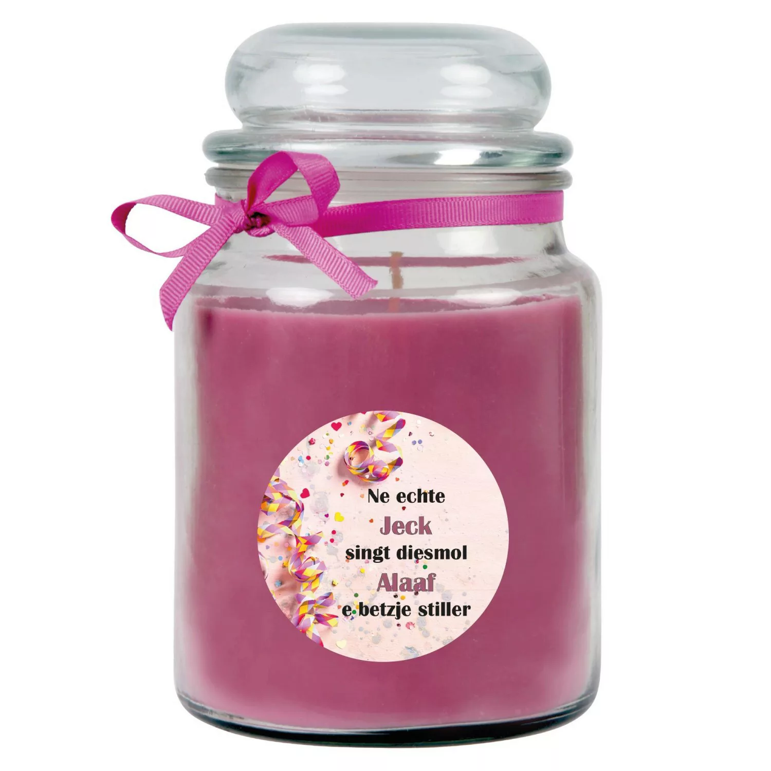 HS Candle Duftkerze & Glas Karneval Lila Bonbon 110h günstig online kaufen