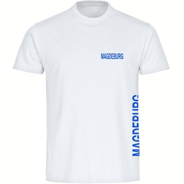 multifanshop T-Shirt Herren Magdeburg - Brust & Seite - Männer günstig online kaufen