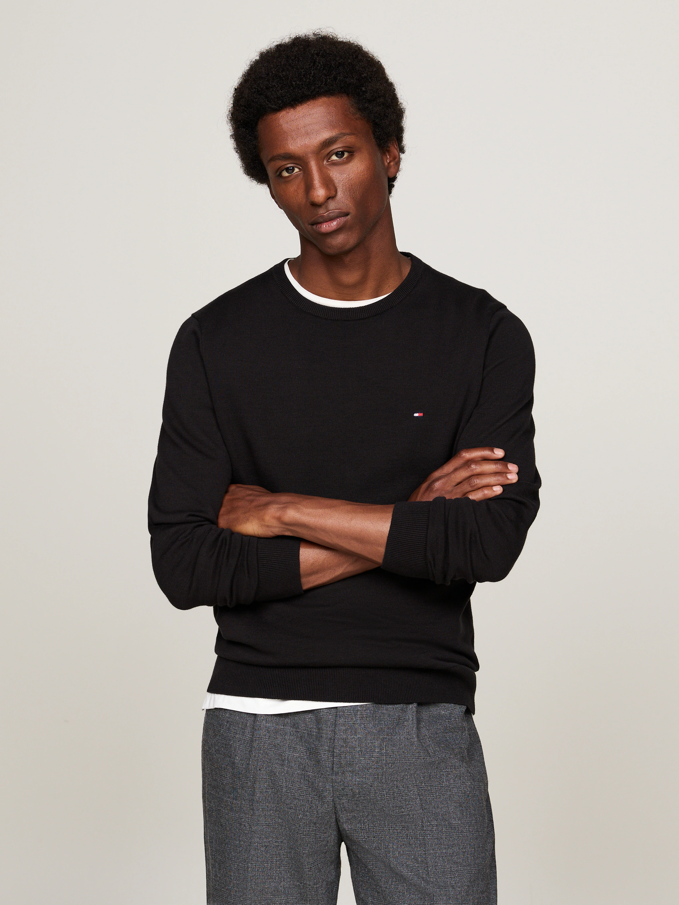Tommy Hilfiger Rundhalspullover "ESSENTIAL COTTON CREW NECK", 100% Baumwoll günstig online kaufen