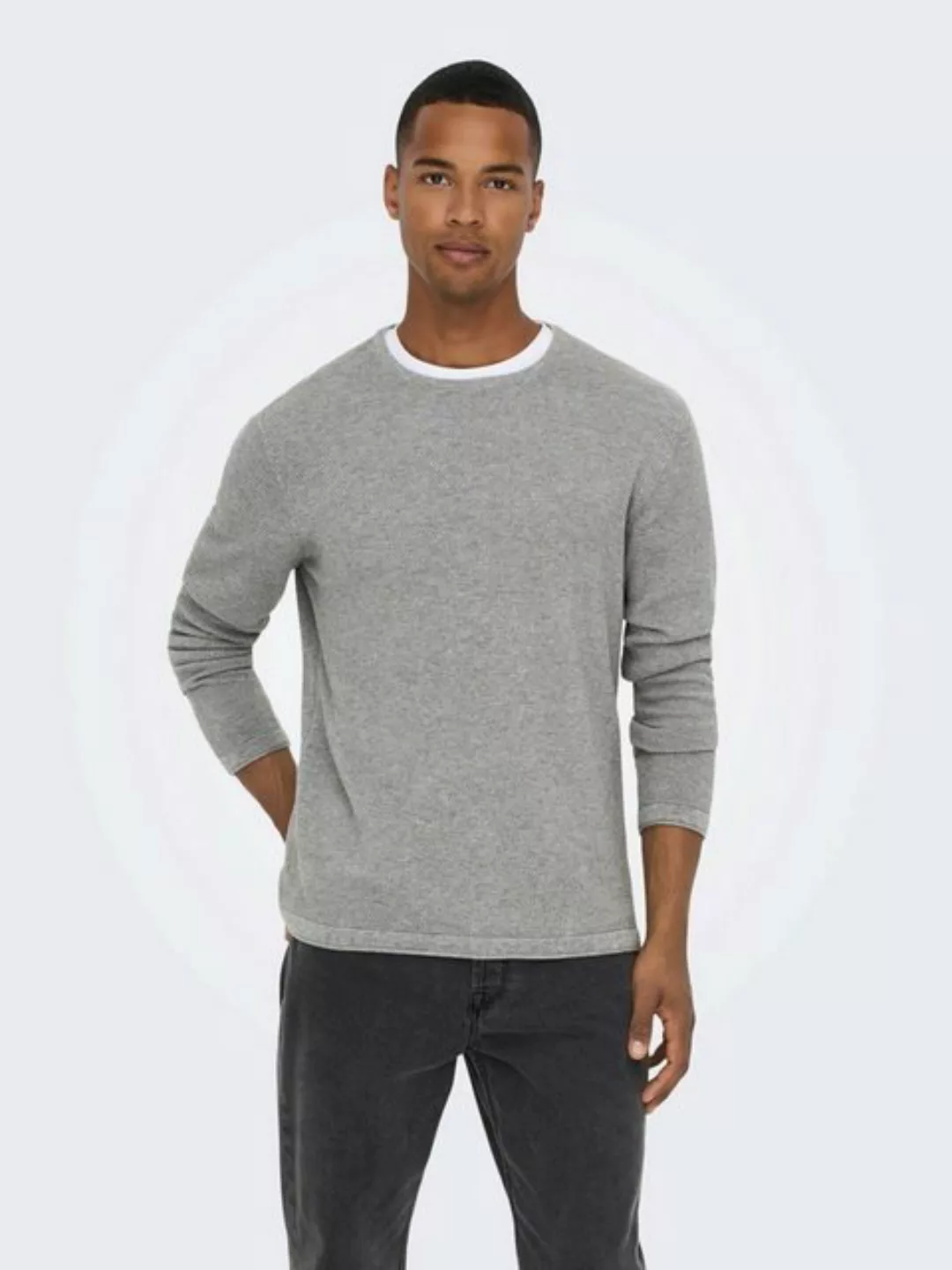 ONLY & SONS Strickpullover Dünner Langarm Strickpullover Rundhals Basic Swe günstig online kaufen