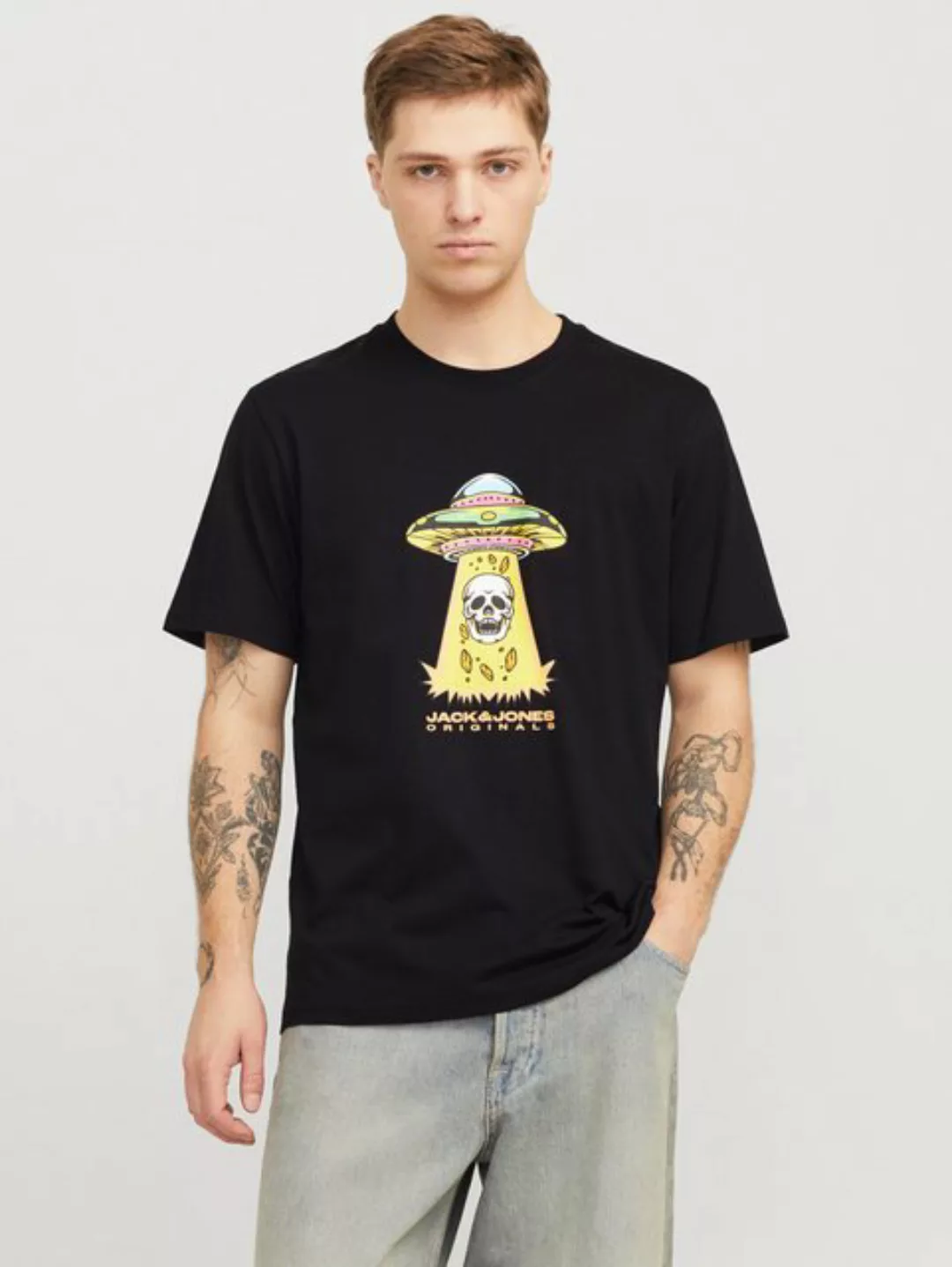 Jack & Jones T-Shirt JORANATOMY SKULL TEE SS CREW NECK LN günstig online kaufen