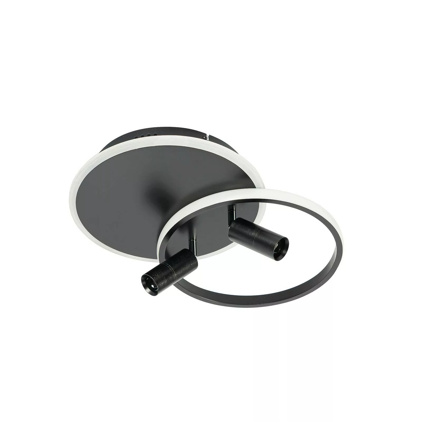 Lucande Tival LED-Deckenlampe, rund, schwarz günstig online kaufen