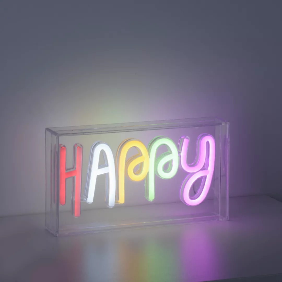 LED-Tischleuchte Neon Happy, USB günstig online kaufen