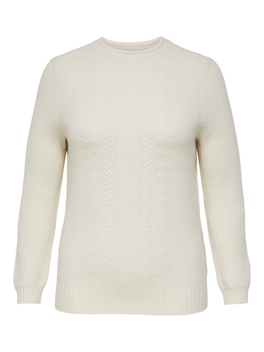 ONLY Curvy Struktur- Pullover Damen White günstig online kaufen