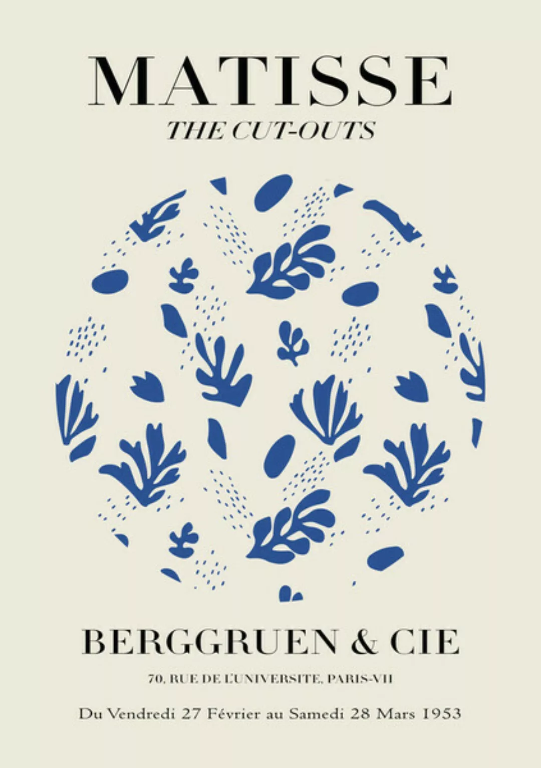 Poster / Leinwandbild - Matisse – The Cut-outs Blau / Beige günstig online kaufen