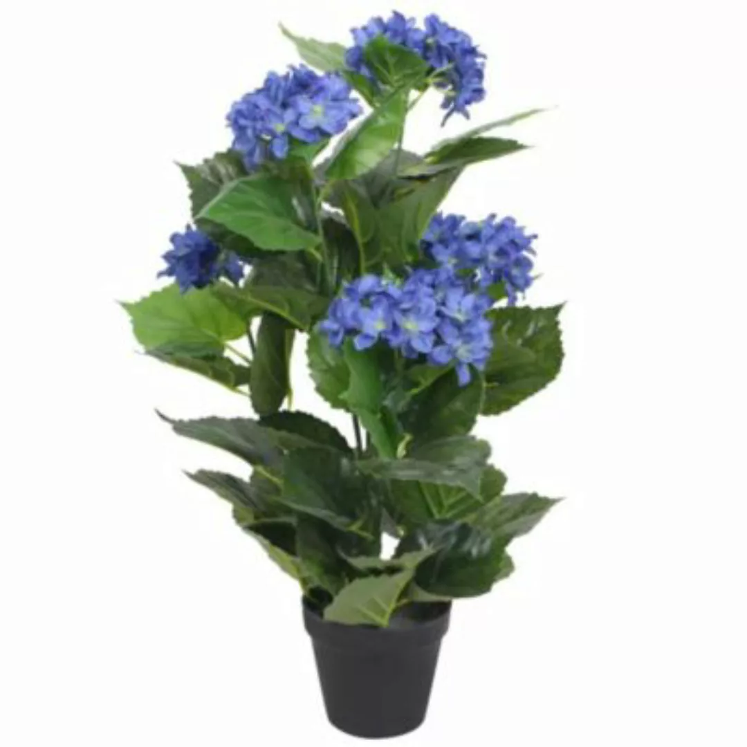 vidaXL Künstliche Hortensie mit Topf 60 cm Blau Dekorationspflanze blau günstig online kaufen