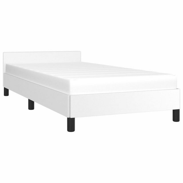 vidaXL Bett Bettgestell mit Kopfteil Weiß 80x200 cm Kunstleder günstig online kaufen