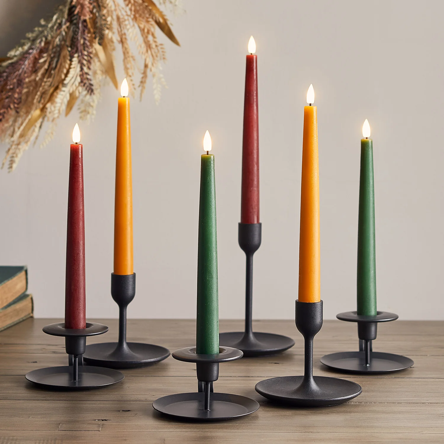 6er Set TruGlow® LED Stabkerzen Echtwachs Herbst mit Fernbedienung günstig online kaufen