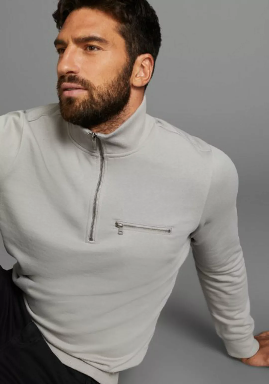 Bruno Banani Sweatshirt, mit Troyer Kragen - NEUE KOLLEKTION günstig online kaufen