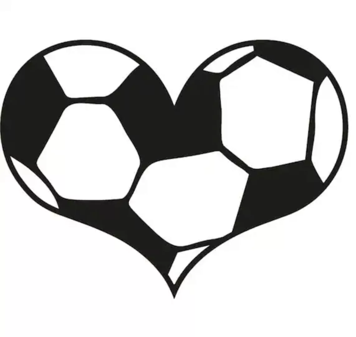 Wall-Art Wandtattoo »Fußball Wandaufkleber Herz«, (1 St.), selbstklebend, e günstig online kaufen