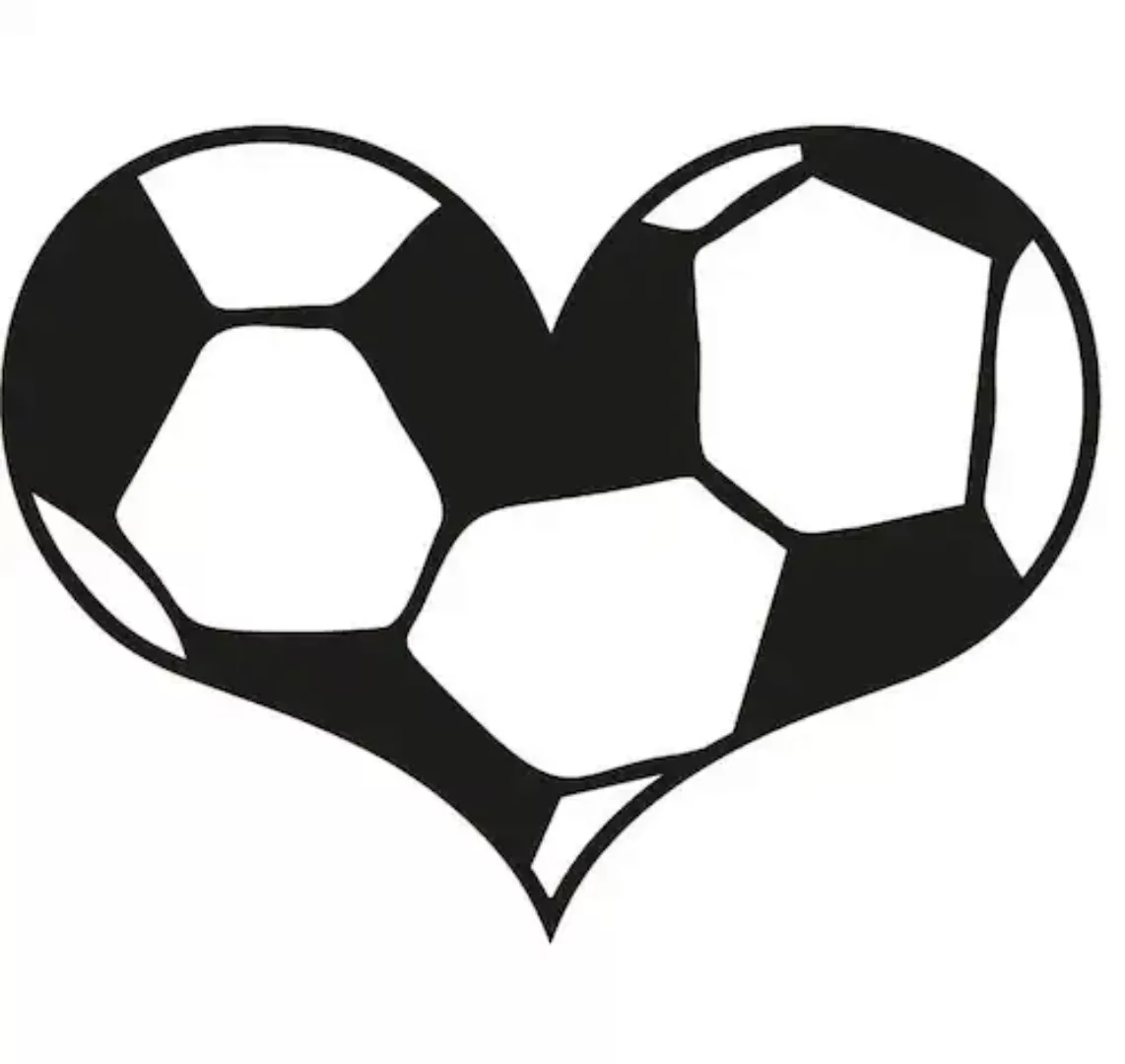 Wall-Art Wandtattoo "Fußball Wandaufkleber Herz", (1 St.), selbstklebend, e günstig online kaufen